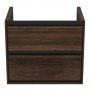 Ideal Standard Connect Air 600mm 2 Drawer Vanity Unit (Wood with Silk Black Interior)