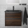 Ideal Standard Connect Air 600mm 2 Drawer Vanity Unit (Wood with Silk Black Interior)