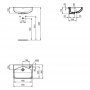 Ideal Standard i.life S 50cm 1 Tap Hole Compact Semi-Countertop Washbasin