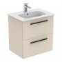 Ideal Standard i.life A Wall Hung 60cm 2 Drawer Matt Sandy Beige Vanity Unit