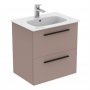 Ideal Standard i.life A Wall Hung 60cm 2 Drawer Matt Greige Vanity Unit