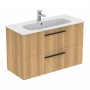 Ideal Standard i.life A Wall Hung 100cm 2 Drawer Natural Oak Vanity Unit