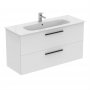 Ideal Standard i.life A Wall Hung 120cm 2 Drawer Matt White Vanity Unit