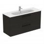 Ideal Standard i.life A Wall Hung 120cm 2 Drawer Matt Carbon Grey Vanity Unit