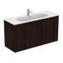 Ideal Standard i.life A Wall Hung 120cm 2 Drawer Coffee Oak Vanity Unit