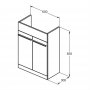 Ideal Standard i.life A 60cm Semi-Countertop Matt White Washbasin Unit