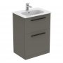 Ideal Standard i.life A Floorstanding 60cm 2 Drawer Matt Quartz Grey Vanity Unit