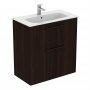 Ideal Standard i.life A Floorstanding 80cm 2 Drawer Coffee Oak Vanity Unit