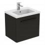 Ideal Standard i.life S Compact Wall Hung 50cm 1 Drawer Matt Carbon Grey Vanity Unit