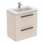 Ideal Standard i.life S Compact Wall Hung 60cm 2 Drawer Matt Sandy Beige Vanity Unit