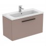 Ideal Standard i.life S Compact Wall Hung 80cm 1 Drawer Matt Greige Vanity Unit