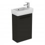 Ideal Standard i.life S Wall Hung 41cm 1 Door Matt Carbon Grey Guest Washbasin Unit