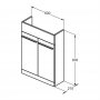 Ideal Standard i.life S 60cm Compact Semi-Countertop Matt Carbon Grey Washbasin Unit