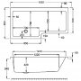 Carron Quantum 1600 x 700/850mm Left Hand Acrylic Shower Bath