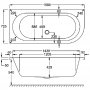 Carron Status 1600 x 725mm Left Hand Asymmetric Acrylic Bath