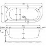 Carron Status 1700 x 725mm Right Hand Asymmetric Acrylic Bath