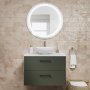Britton Camberwell 800mm Wall Hung Earthy Green Unit with Carrara Marble Worktop