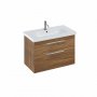 Britton Shoreditch 850mm Caramel Double Drawer Wall Hung Vanity Unit and Basin