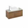 Britton Shoreditch 1000mm Caramel Single Drawer Wall Hung Vanity Unit and Worktop