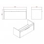 Britton Shoreditch 1000mm Matt Grey Double Drawer Wall Hung Vanity Unit and Worktop