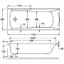 Carron Axis SE 1700 x 700mm Carronite Bath