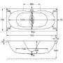 Carron Equation Double Ended 1700 x 750mm Carronite Bath