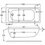 Carron Profile SE 1600 x 700mm Carronite Bath