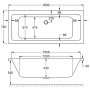 Carron Quantum Duo 1700 x 750mm Carronite Bath