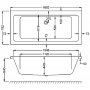 Carron Quantum Duo 1700 x 800mm Carronite Bath