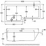 Carron Quantum 1700 x 700/850mm Right Hand Carronite Shower Bath