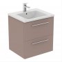 Ideal Standard i.life B Wall Hung 60cm 2 Drawer Matt Greige Vanity Unit