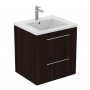Ideal Standard i.life B Wall Hung 60cm 2 Drawer Coffee Oak Vanity Unit