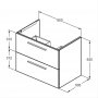 Ideal Standard i.life B Wall Hung 80cm 2 Drawer Matt Greige Vanity Unit