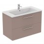 Ideal Standard i.life B Wall Hung 100cm 2 Drawer Matt Greige Vanity Unit