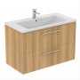 Ideal Standard i.life B Wall Hung 100cm 2 Drawer Natural Oak Vanity Unit