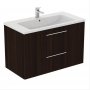 Ideal Standard i.life B Wall Hung 100cm 2 Drawer Coffee Oak Vanity Unit