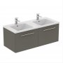 Ideal Standard i.life B Wall Hung 120cm 2 Drawer Matt Quartz Grey Vanity Unit