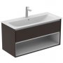 Ideal Standard Connect Air 1000mm Vanity Unit with Open Shelf (Matt Dark Brown with Matt White Interior)