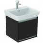 Ideal Standard Connect Air Cube 1 Drawer Vanity Unit for 500mm Basin (Matt Dark Brown with Matt White Interior)