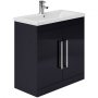 Essential Nevada 800mm Unit With Basin & 2 Doors, Indigo gloss