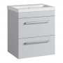 Essential Montana 600mm 2 Drawer Vanity Unit with Basin, Light Grey
