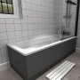 Essential Steel 1600 x 700mm Bath with Grips - No Anti Slip