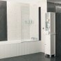 Roman Embrace Hinged Bath Screen - Matt Black