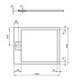 Ideal Standard i.life Ultra Flat S 1000 x 800mm Rectangular Shower Tray with Waste - Concrete Grey