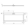 Ideal Standard i.life Ultra Flat S 1700 x 700mm Rectangular Shower Tray with Waste - Jet Black