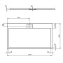Ideal Standard i.life Ultra Flat S 1400 x 800mm Rectangular Shower Tray with Waste - Concrete Grey
