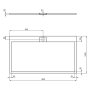 Ideal Standard i.life Ultra Flat S 1800 x 1000mm Rectangular Shower Tray with Waste - Jet Black