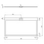 Ideal Standard i.life Ultra Flat S 1800 x 1000mm Rectangular Shower Tray with Waste - Concrete Grey