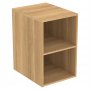 Ideal Standard i.life B Natural Oak Side Unit for Vanity Basins with 2 Shelves