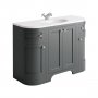 Harrogate Brunswick Spa Grey 1200mm Curved Vanity Unit with Basin